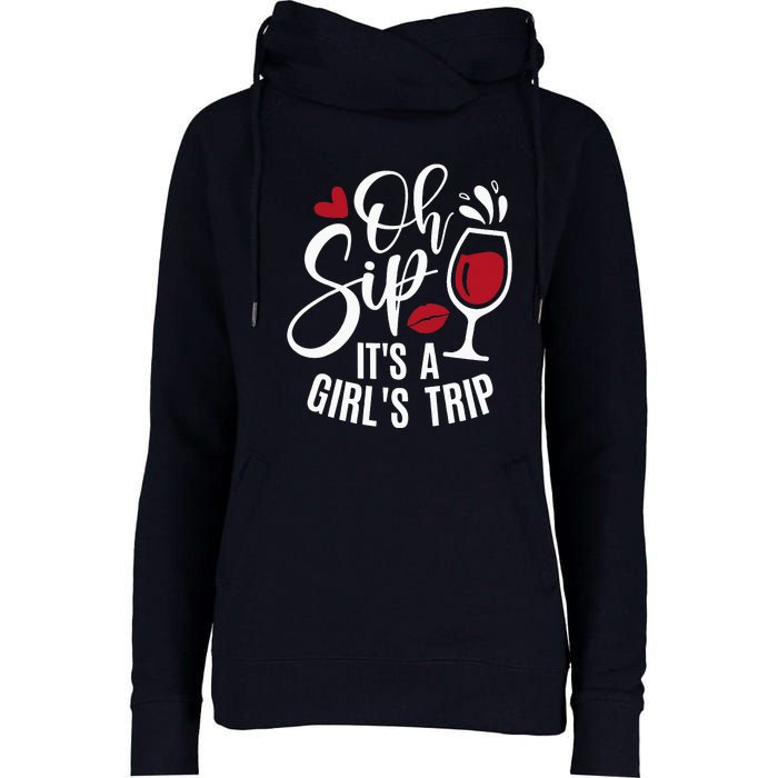 Hello Summer Family Vacation Oh Sip Its A Trip Womens Funnel Neck Pullover Hood