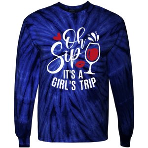 Hello Summer Family Vacation Oh Sip Its A Trip Tie-Dye Long Sleeve Shirt