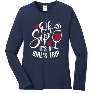 Hello Summer Family Vacation Oh Sip Its A Trip Ladies Long Sleeve Shirt