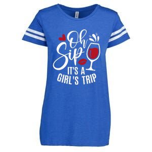 Hello Summer Family Vacation Oh Sip Its A Trip Enza Ladies Jersey Football T-Shirt