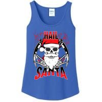 Hail Santa! Funny Christmas Rock On Santa Skeleton Cute Gift Ladies Essential Tank