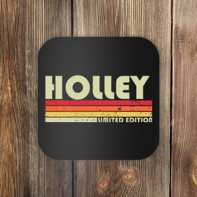 Holley Surname Funny Retro Vintage 80s 90s Birthday Reunion Coaster