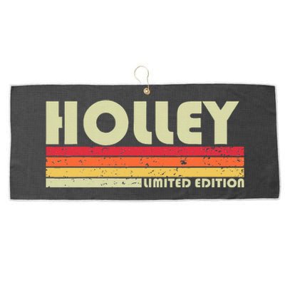 Holley Surname Funny Retro Vintage 80s 90s Birthday Reunion Large Microfiber Waffle Golf Towel