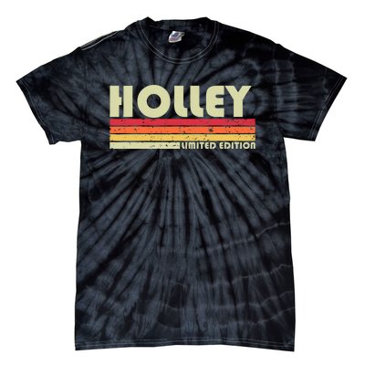 Holley Surname Funny Retro Vintage 80s 90s Birthday Reunion Tie-Dye T-Shirt