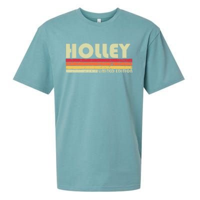 Holley Surname Funny Retro Vintage 80s 90s Birthday Reunion Sueded Cloud Jersey T-Shirt