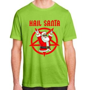 Hail Santa Funny Christmas Heavy Metal Music Gifts Gothic Adult ChromaSoft Performance T-Shirt