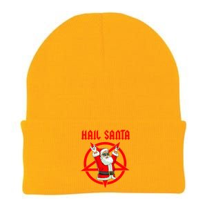 Hail Santa Funny Christmas Heavy Metal Music Gifts Gothic Knit Cap Winter Beanie