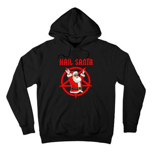 Hail Santa Funny Christmas Heavy Metal Music Gifts Gothic Hoodie