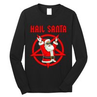 Hail Santa Funny Christmas Heavy Metal Music Gifts Gothic Long Sleeve Shirt