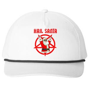 Hail Santa Funny Christmas Heavy Metal Music Gifts Gothic Snapback Five-Panel Rope Hat