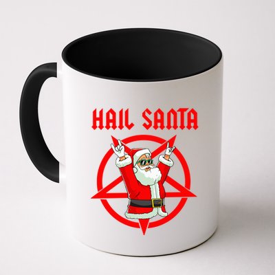 Hail Santa Funny Christmas Heavy Metal Music Gifts Gothic Mug