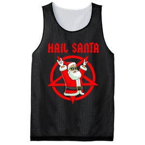 Hail Santa Funny Christmas Heavy Metal Music Gifts Gothic Mesh Reversible Basketball Jersey Tank