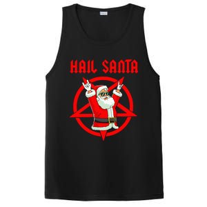 Hail Santa Funny Christmas Heavy Metal Music Gifts Gothic PosiCharge Competitor Tank