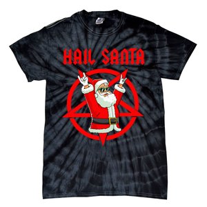 Hail Santa Funny Christmas Heavy Metal Music Gifts Gothic Tie-Dye T-Shirt