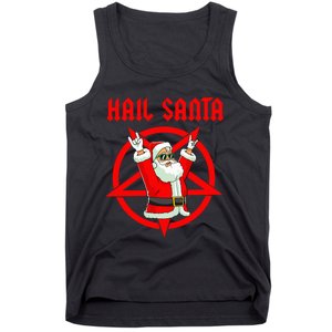 Hail Santa Funny Christmas Heavy Metal Music Gifts Gothic Tank Top