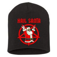 Hail Santa Funny Christmas Heavy Metal Music Gifts Gothic Short Acrylic Beanie