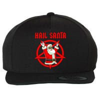 Hail Santa Funny Christmas Heavy Metal Music Gifts Gothic Wool Snapback Cap