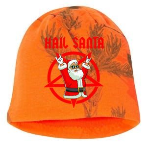 Hail Santa Funny Christmas Heavy Metal Music Gifts Gothic Kati - Camo Knit Beanie