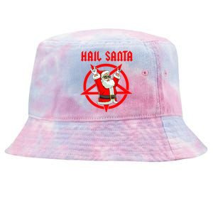 Hail Santa Funny Christmas Heavy Metal Music Gifts Gothic Tie-Dyed Bucket Hat