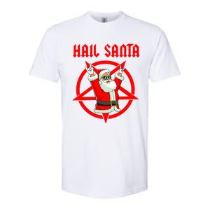 Hail Santa Funny Christmas Heavy Metal Music Gifts Gothic Softstyle CVC T-Shirt