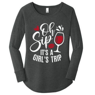 Hello Summer Family Vacation Oh Sip Its A Trip Women's Perfect Tri Tunic Long Sleeve Shirt