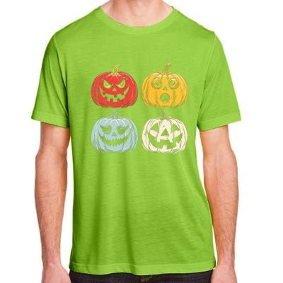 Halloween Spooky Fun Scary Pumpkin Faces Gift Adult ChromaSoft Performance T-Shirt