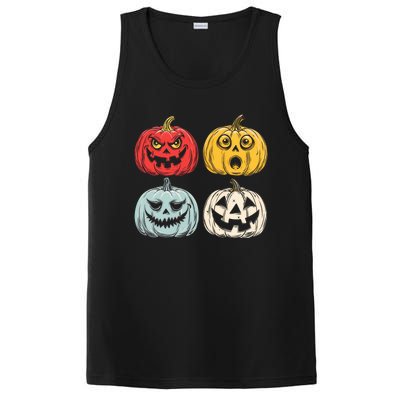 Halloween Spooky Fun Scary Pumpkin Faces Gift PosiCharge Competitor Tank