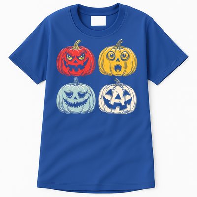 Halloween Spooky Fun Scary Pumpkin Faces Gift Tall T-Shirt