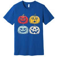 Halloween Spooky Fun Scary Pumpkin Faces Gift Premium T-Shirt