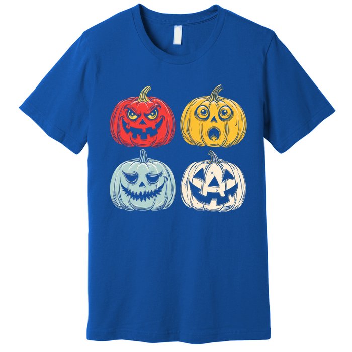 Halloween Spooky Fun Scary Pumpkin Faces Gift Premium T-Shirt