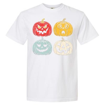 Halloween Spooky Fun Scary Pumpkin Faces Gift Garment-Dyed Heavyweight T-Shirt