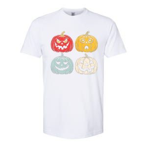 Halloween Spooky Fun Scary Pumpkin Faces Gift Softstyle CVC T-Shirt