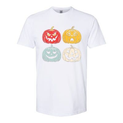 Halloween Spooky Fun Scary Pumpkin Faces Gift Softstyle CVC T-Shirt