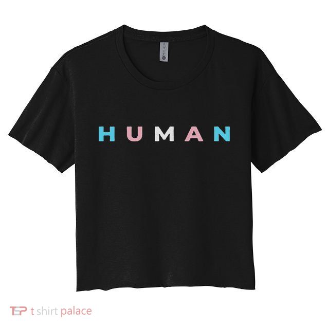 Human Subtle Flag Pride Lgbtq Queer Women's Crop Top Tee