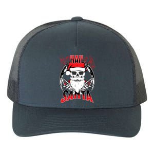 Hail Santa! Funny Christmas Rock On Santa Skeleton Cute Gift Yupoong Adult 5-Panel Trucker Hat