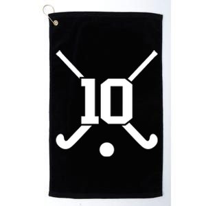 High School Field Hockey Jersey Player Number 10 Gift Platinum Collection Golf Towel