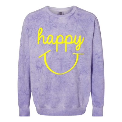 Happy Smiley Face Shirt Colorblast Crewneck Sweatshirt