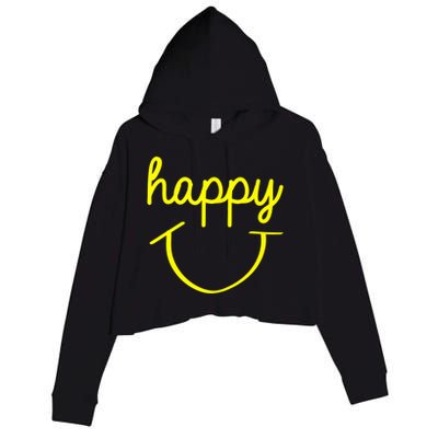 Happy Smiley Face Shirt Crop Fleece Hoodie