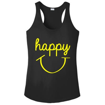 Happy Smiley Face Shirt Ladies PosiCharge Competitor Racerback Tank