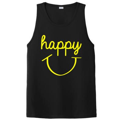 Happy Smiley Face Shirt PosiCharge Competitor Tank