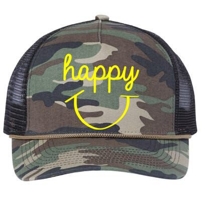 Happy Smiley Face Shirt Retro Rope Trucker Hat Cap