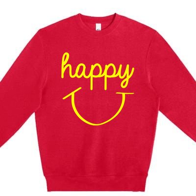 Happy Smiley Face Shirt Premium Crewneck Sweatshirt