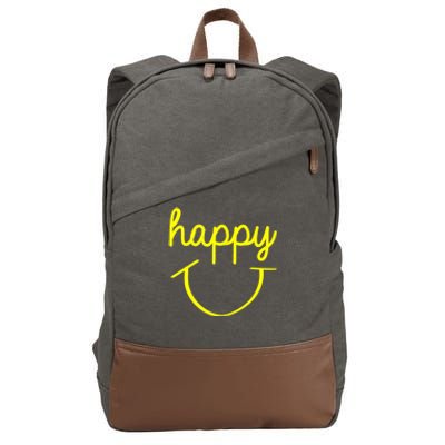 Happy Smiley Face Shirt Cotton Canvas Backpack