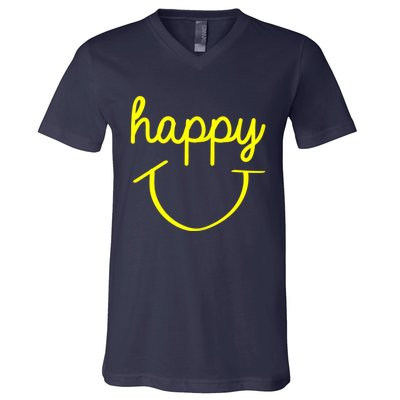 Happy Smiley Face Shirt V-Neck T-Shirt