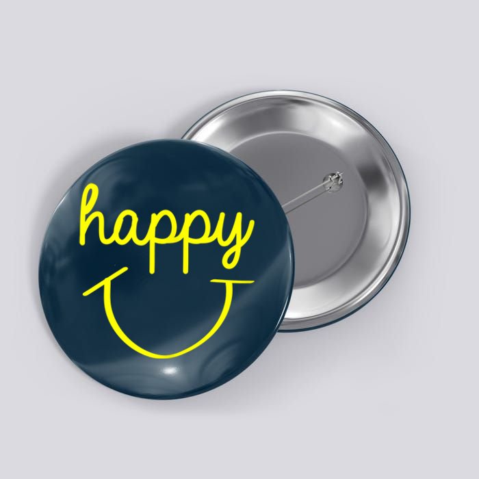 Happy Smiley Face Shirt Button