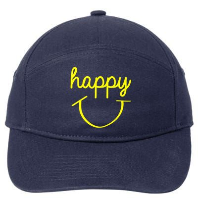 Happy Smiley Face Shirt 7-Panel Snapback Hat