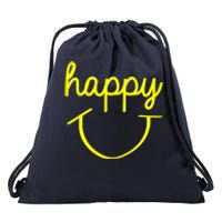 Happy Smiley Face Shirt Drawstring Bag