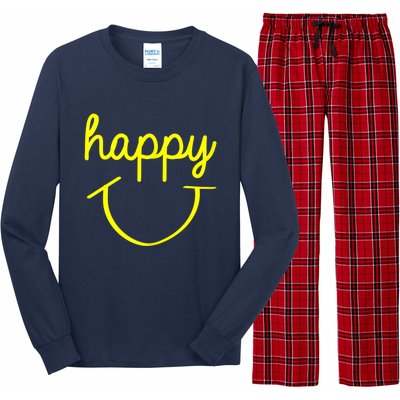 Happy Smiley Face Shirt Long Sleeve Pajama Set