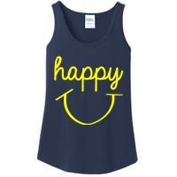 Happy Smiley Face Shirt Ladies Essential Tank