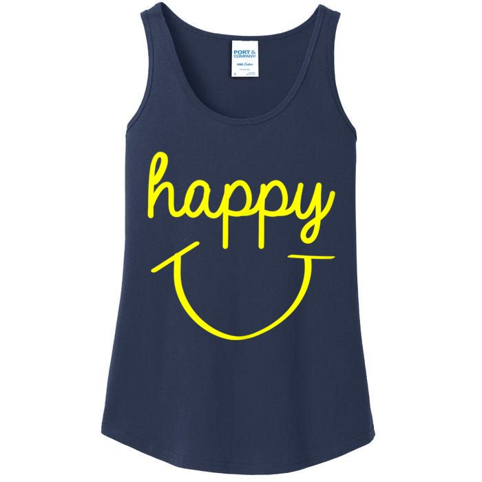 Happy Smiley Face Shirt Ladies Essential Tank